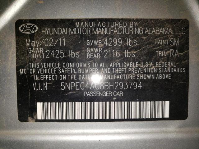 Photo 10 from auction – 2011 HYUNDAI SONATA SE with VIN 5NPEC4AC8BH293794
