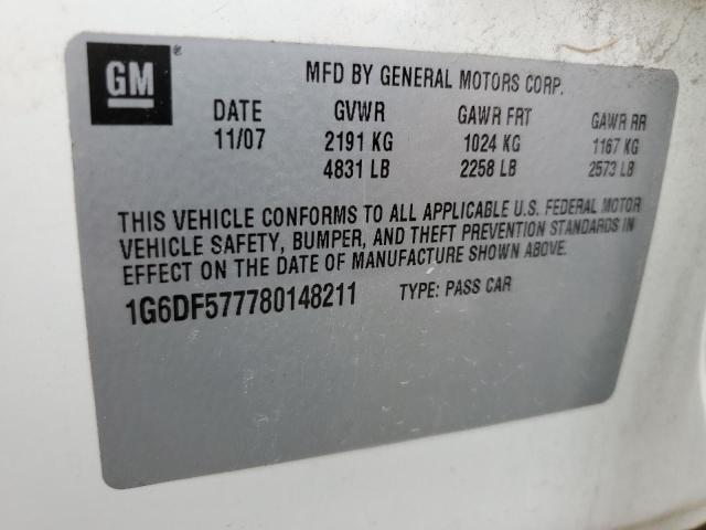 Photo 10 from auction – 2008 CADILLAC CTS with VIN 1G6DF577780148211