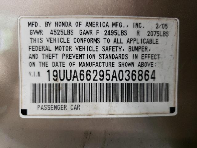 Photo 10 from auction – 2005 ACURA TL with VIN 19UUA66295A036864