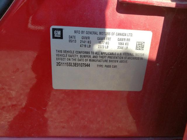 Photo 10 from auction – 2014 CHEVROLET IMPALA LT with VIN 2G1115SL3E9107944