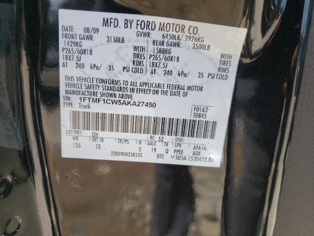 Photo 10 from auction – 2010 FORD F150 with VIN 1FTMF1CW5AKA27450