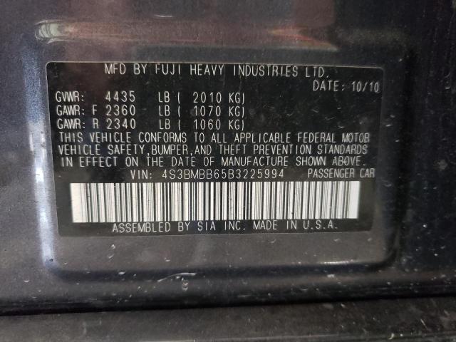 Photo 10 from auction – 2011 SUBARU LEGACY 2.5 with VIN 4S3BMBB65B3225994