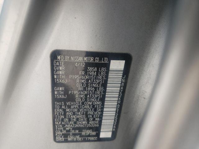 Photo 10 from auction – 2012 NISSAN CUBE BASE with VIN JN8AZ2KR6CT253266