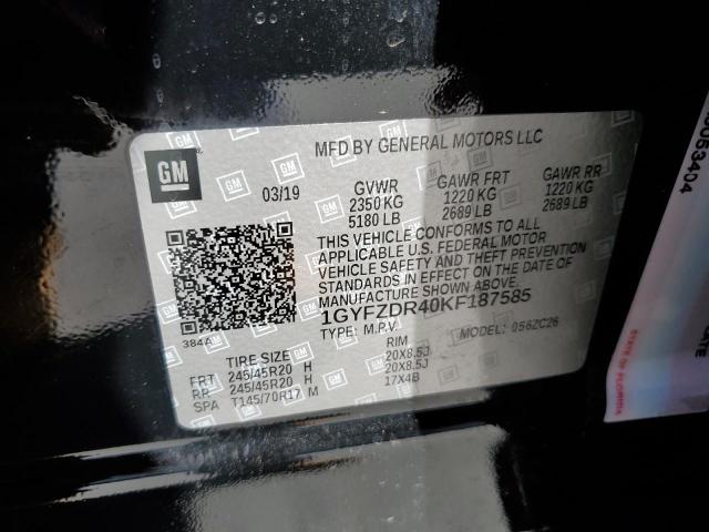 Photo 10 from auction – 2019 CADILLAC XT4 PREMIU with VIN 1GYFZDR40KF187585