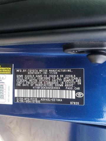 Photo 10 from auction – 2010 TOYOTA CAMRY BASE with VIN 4T1BF3EKXAU564604