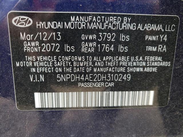 Photo 10 from auction – 2013 HYUNDAI ELANTRA GL with VIN 5NPDH4AE2DH310249