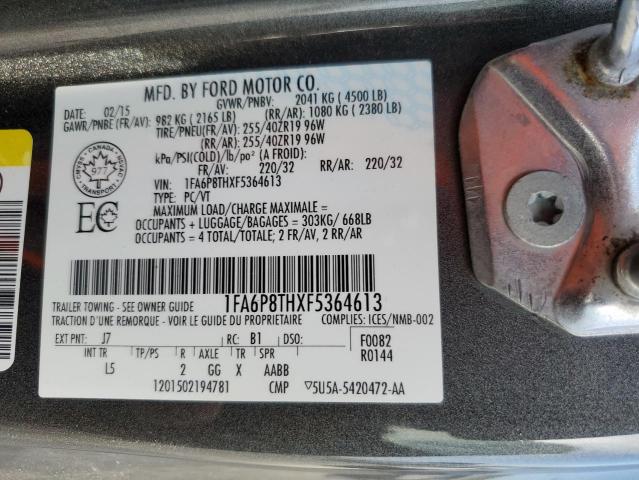 Photo 10 from auction – 2015 FORD MUSTANG with VIN 1FA6P8THXF5364613