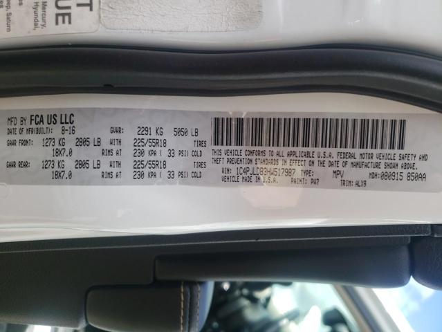 Photo 10 from auction – 2017 JEEP CHEROKEE L with VIN 1C4PJLDB3HW517987