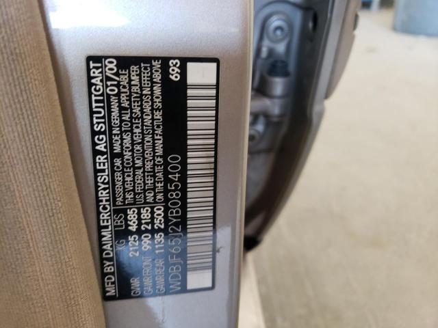 Photo 10 from auction – 2000 MERCEDES-BENZ E 320 with VIN WDBJF65J2YB085400