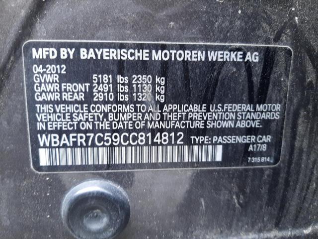 Photo 10 from auction – 2012 BMW 535 I with VIN WBAFR7C59CC814812