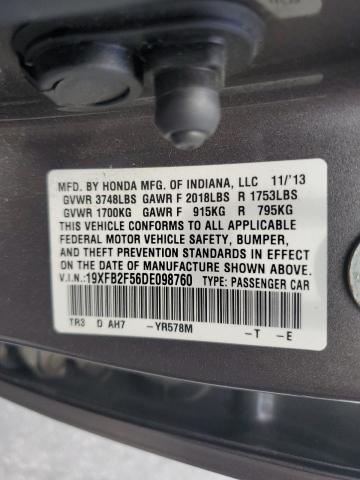Photo 10 from auction – 2013 HONDA CIVIC LX with VIN 19XFB2F56DE098760