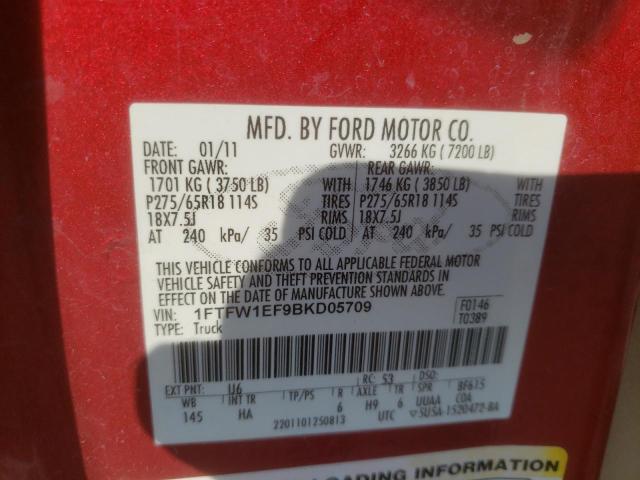 Photo 10 from auction – 2011 FORD F150 SUPER with VIN 1FTFW1EF9BKD05709
