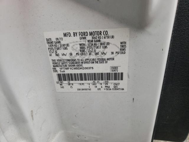 Photo 10 from auction – 2013 FORD F150 with VIN 1FTMF1CM5DKD30375