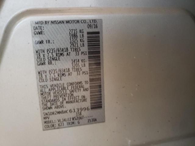 Photo 10 from auction – 2017 NISSAN PATHFINDER with VIN 5N1DR2MN6HC613996