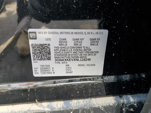 Photo 10 from auction – 2022 CHEVROLET EQUINOX LT with VIN 3GNAXKEVXNL118249