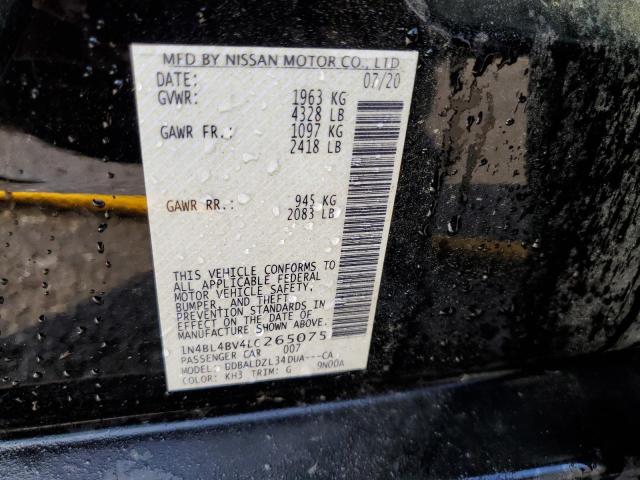 Photo 10 from auction – 2020 NISSAN ALTIMA S with VIN 1N4BL4BV4LC265075