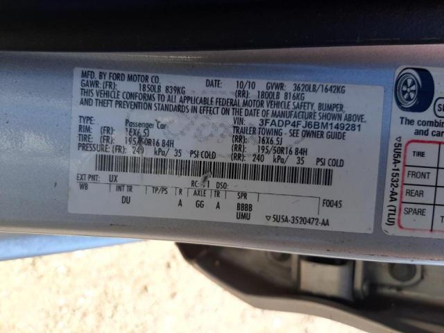 Photo 10 from auction – 2011 FORD FIESTA SES with VIN 3FADP4FJ6BM149281