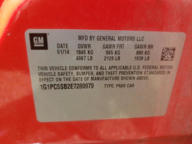 Photo 10 from auction – 2014 CHEVROLET CRUZE LT with VIN 1G1PC5SB2E7280979