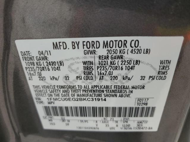 Photo 10 from auction – 2011 FORD ESCAPE LIM with VIN 1FMCU0EG2BKC31914