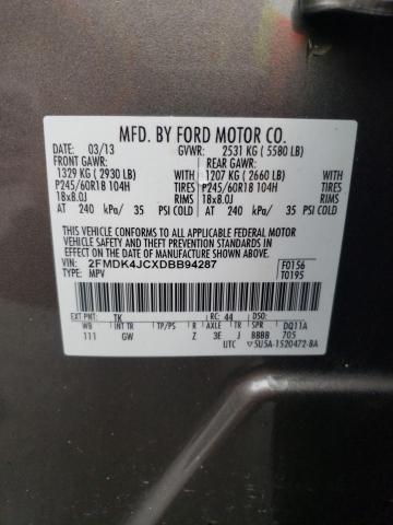 Photo 10 from auction – 2013 FORD EDGE SEL with VIN 2FMDK4JCXDBB94287