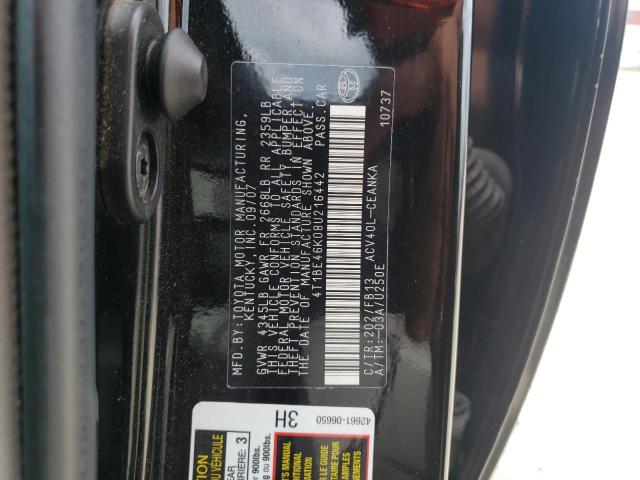 Photo 10 from auction – 2008 TOYOTA CAMRY CE with VIN 4T1BE46K08U216442