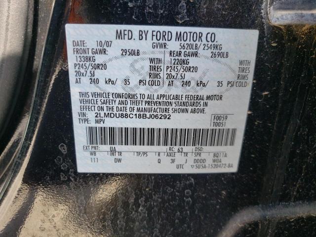 Photo 10 from auction – 2008 LINCOLN MKX with VIN 2LMDU88C18BJ06292