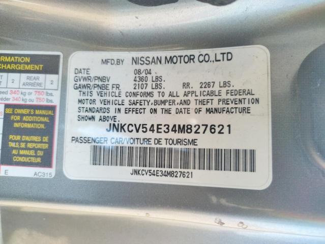 Photo 10 from auction – 2004 INFINITI G35 with VIN JNKCV54E34M827621