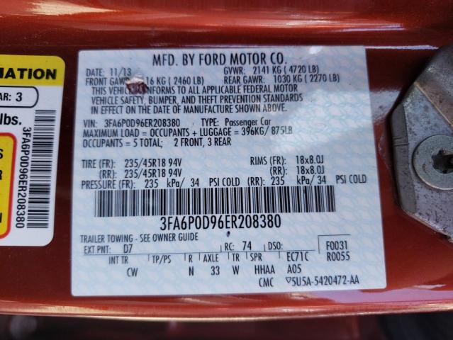 Photo 10 from auction – 2014 FORD FUSION TIT with VIN 3FA6P0D96ER208380