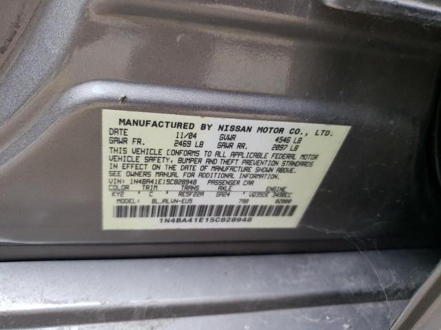 Photo 10 from auction – 2005 NISSAN MAXIMA SE with VIN 1N4BA41E15C828948