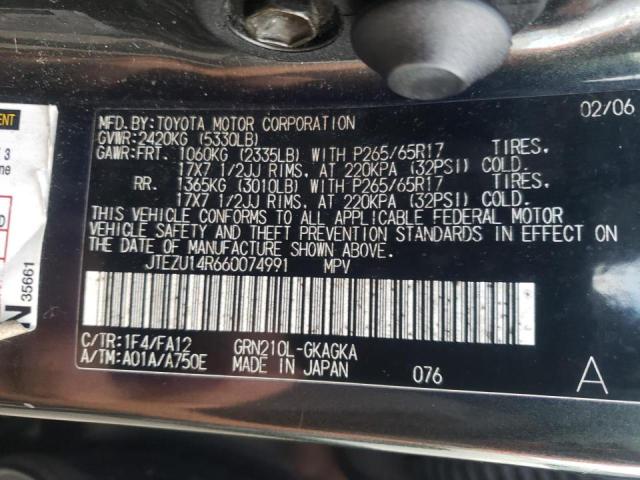 Photo 10 from auction – 2006 TOYOTA 4RUNNER SR with VIN JTEZU14R660074991