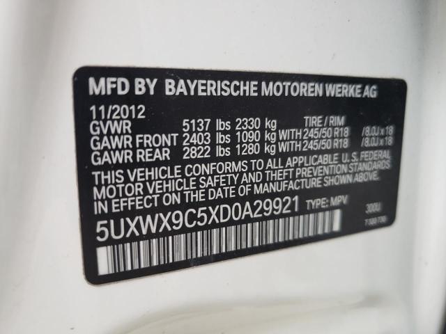 Photo 10 from auction – 2013 BMW X3 XDRIVE2 with VIN 5UXWX9C5XD0A29921