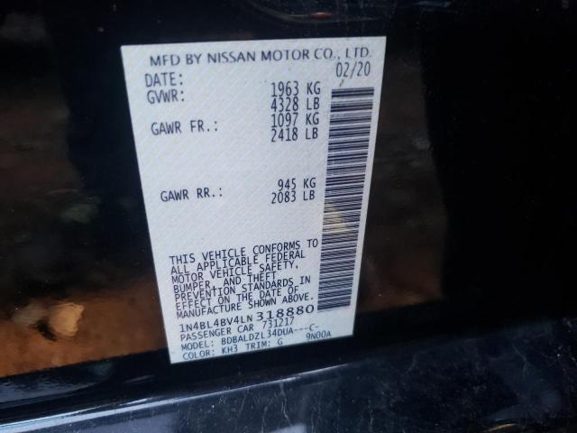 Photo 10 from auction – 2020 NISSAN ALTIMA S with VIN 1N4BL4BV4LN318880