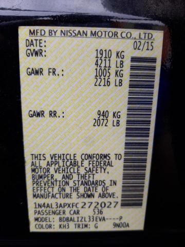 Photo 10 from auction – 2015 NISSAN ALTIMA 2.5 with VIN 1N4AL3APXFC272027