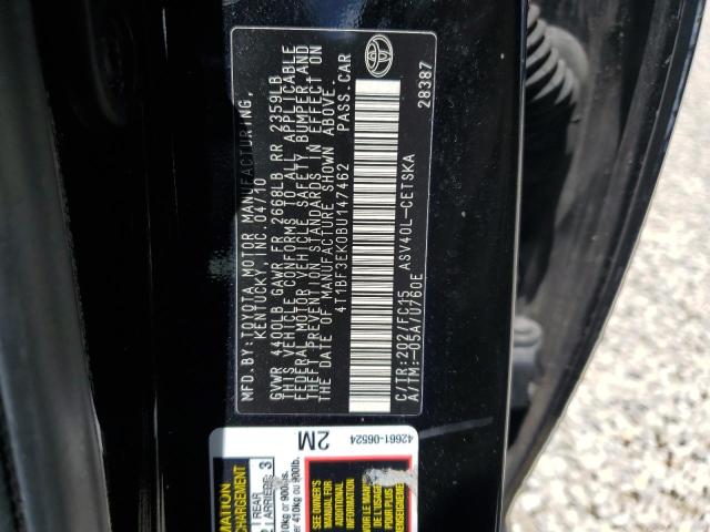 Photo 10 from auction – 2011 TOYOTA CAMRY BASE with VIN 4T1BF3EK0BU147462
