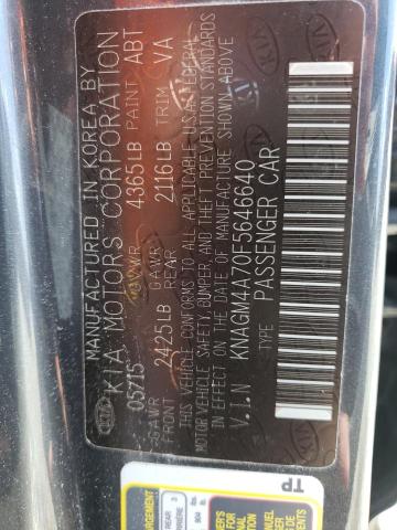 Photo 10 from auction – 2015 KIA OPTIMA LX with VIN KNAGM4A70F5646640