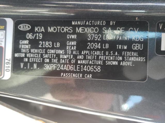 Photo 10 from auction – 2020 KIA FORTE FE with VIN 3KPF24AD6LE140658