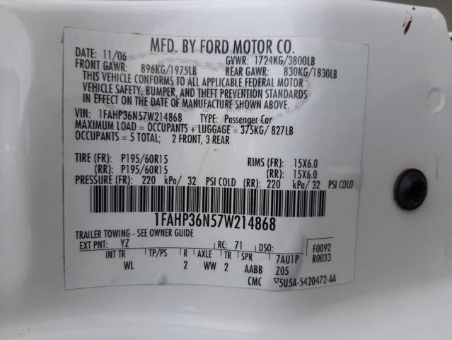 Photo 10 from auction – 2007 FORD FOCUS ZXW with VIN 1FAHP36N57W214868