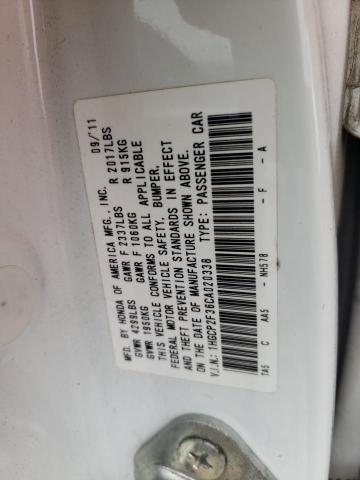 Photo 10 from auction – 2012 HONDA ACCORD LX with VIN 1HGCP2F36CA020338