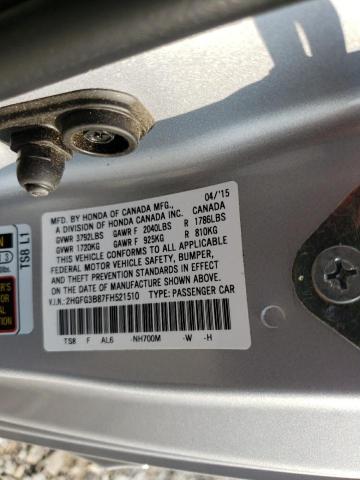 Photo 10 from auction – 2015 HONDA CIVIC EX with VIN 2HGFG3B87FH521510