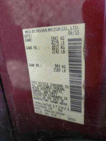 Photo 10 from auction – 2010 NISSAN ALTIMA BAS with VIN 1N4AL2AP1AC172921