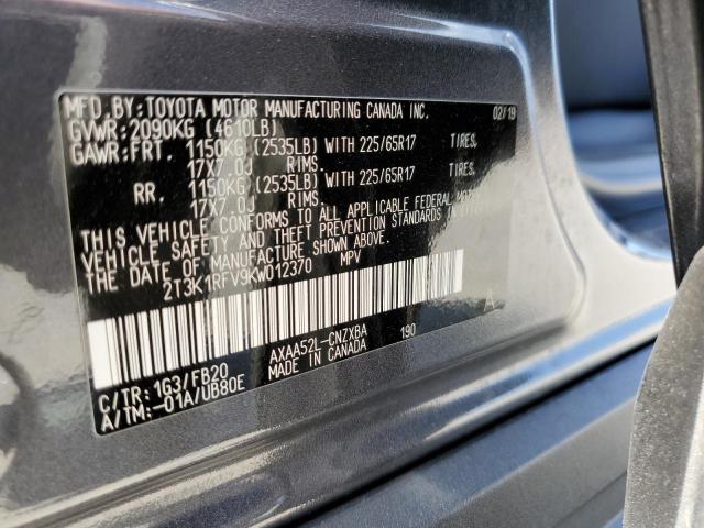 Photo 10 from auction – 2019 TOYOTA RAV4 LE with VIN 2T3K1RFV9KW012370