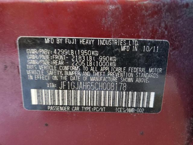 Photo 10 from auction – 2012 SUBARU IMPREZA LI with VIN JF1GJAH65CH008178