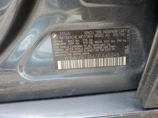 Photo 10 from auction – 2007 BMW 335 I with VIN WBAVB73567PA85248