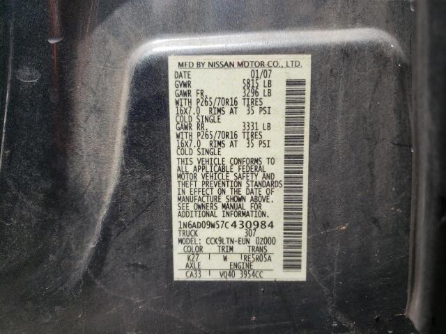 Photo 10 from auction – 2007 NISSAN FRONTIER C with VIN 1N6AD09W57C430984