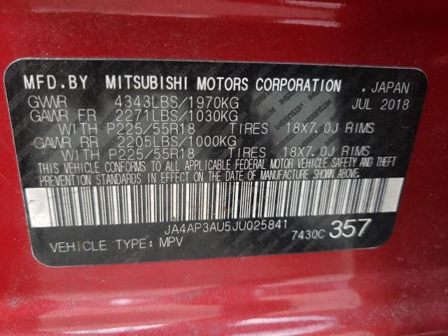 Photo 10 from auction – 2018 MITSUBISHI OUTLANDER with VIN JA4AP3AU5JU025841