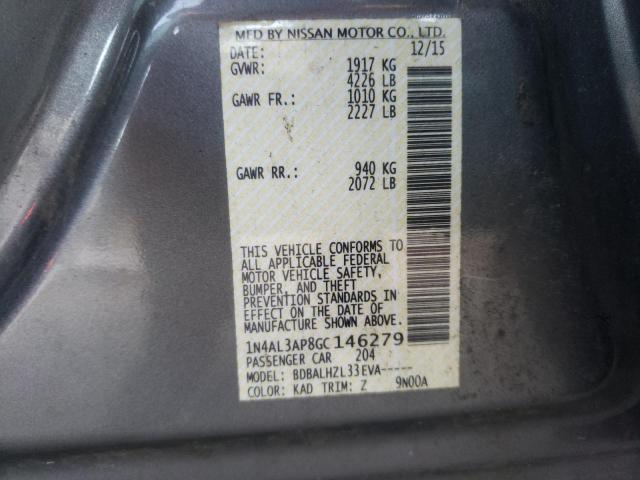 Photo 10 from auction – 2016 NISSAN ALTIMA 2.5 with VIN 1N4AL3AP8GC146279
