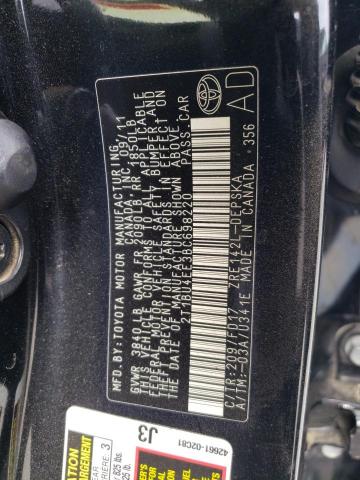 Photo 10 from auction – 2011 TOYOTA COROLLA BA with VIN 2T1BU4EE3BC698220