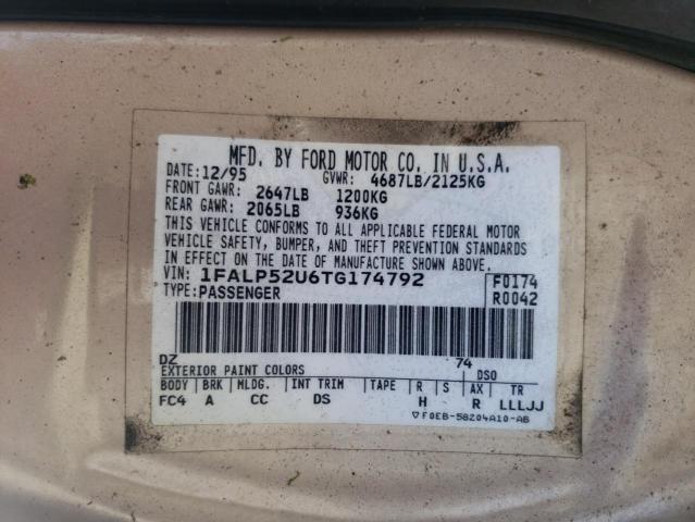 Photo 10 from auction – 1996 FORD TAURUS G with VIN 1FALP52U6TG174792