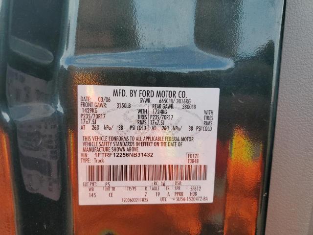 Photo 10 from auction – 2006 FORD F150 with VIN 1FTRF12256NB31432