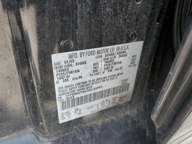 Photo 10 from auction – 2003 FORD F150 SUPER with VIN 1FTRW07663KC45992